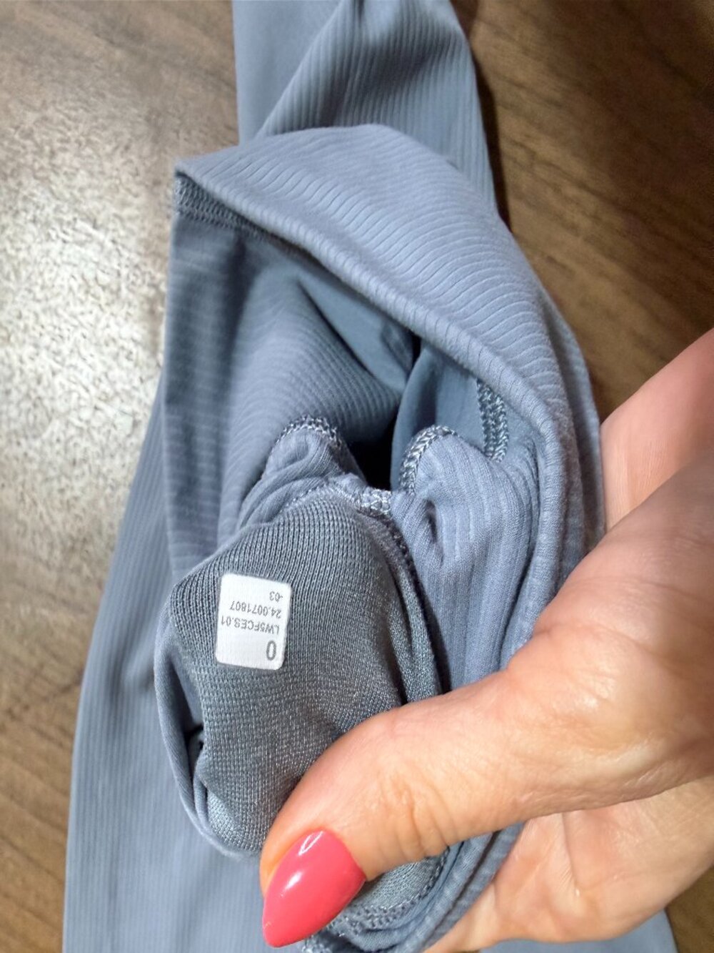 Lululemon Ribbed High Rise Leggings Light Blue Gray Size 0
